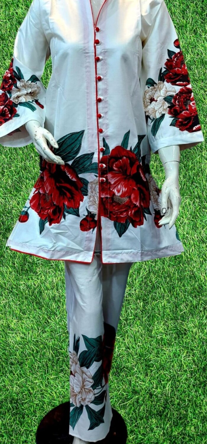 New Arrival Floral Digital Printed 2-Piece Stitched Suit/ Ready To Wear. Rs.2,750 Only