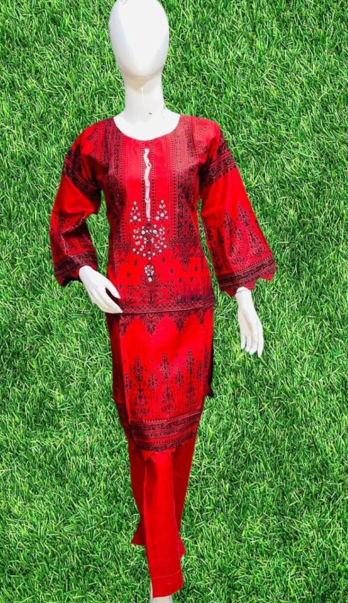 Mirror Work 2-Piece Stitched Suit/Ready To wear ₨ 2,000 Only