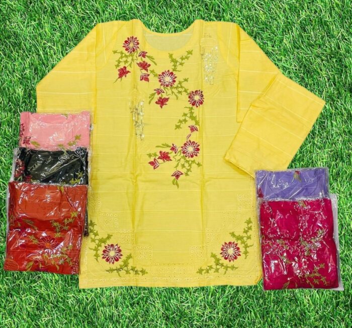 Embroidery 2-Piece Stichted Suit/ Ready To Wear. Rs.1850 Only