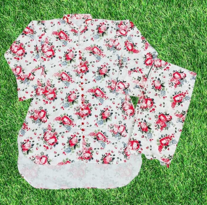Floral Print 2-Piece Stichted Suit/ Ready To Wear. Rs.1700 Only