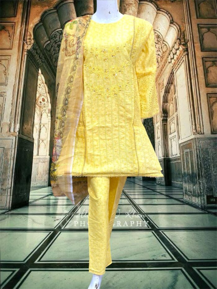 New Arrival Embroidery 3-Piece Stitched Suit/ Ready To Wear. Rs.2,650 Only