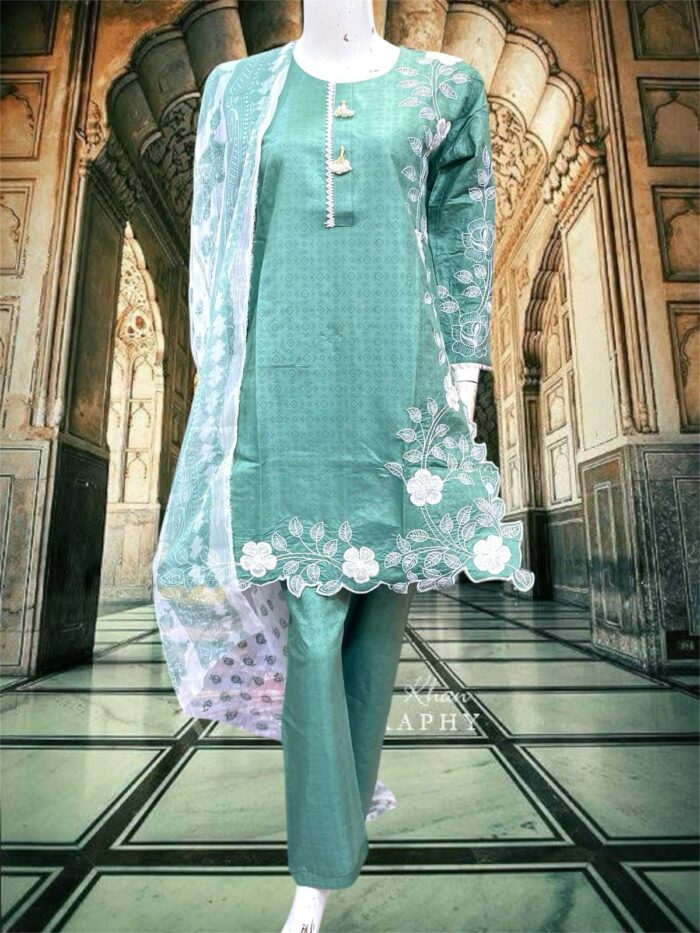 New Arrival Embroidery 3-Piece Stitched Suit/ Ready To Wear. Rs.2,750 Only